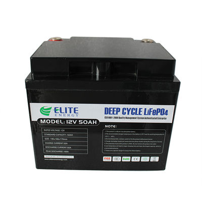 باتری 50Ah 12V LiFePO4 خورشیدی LED نور باتری قابل شارژ لیتیومی