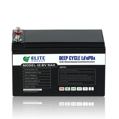 بسته باتری لیتیوم یونی 12 ولتی 9 آمپر ساعتی قابل شارژ BMS داخلی برای نور خیابان خورشیدی