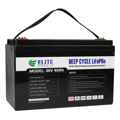 کیفیت  Rechargeable Li ion 40Ah 1536Wh 36V LiFePO4 Battery Deep Cycle کارخانه